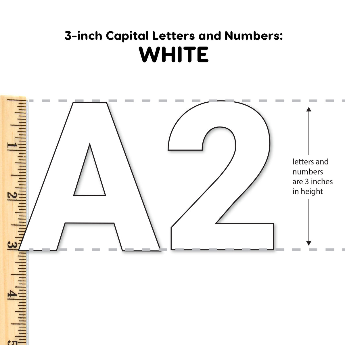 3 Inch Printable Bulletin Board Letters and Numbers with Black Outline