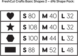 FreshCut Crafts | Basic Shapes 2 | 696 Punch-Out Geometric Paper Shapes for Math
