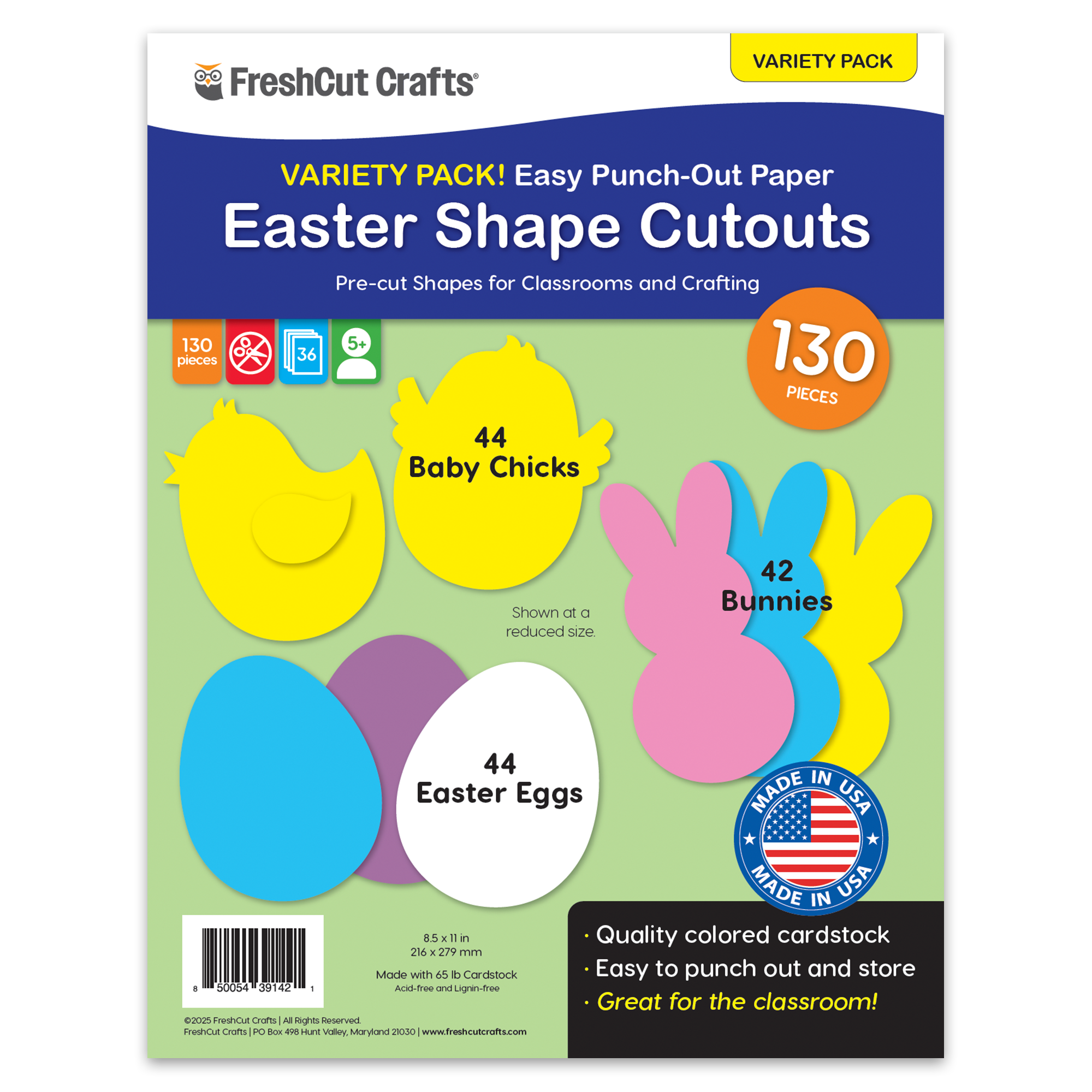 FreshCut’s Easter shape cutouts—perfect for Easter crafts, DIY decorations, and fun Easter activities for kids and classrooms.