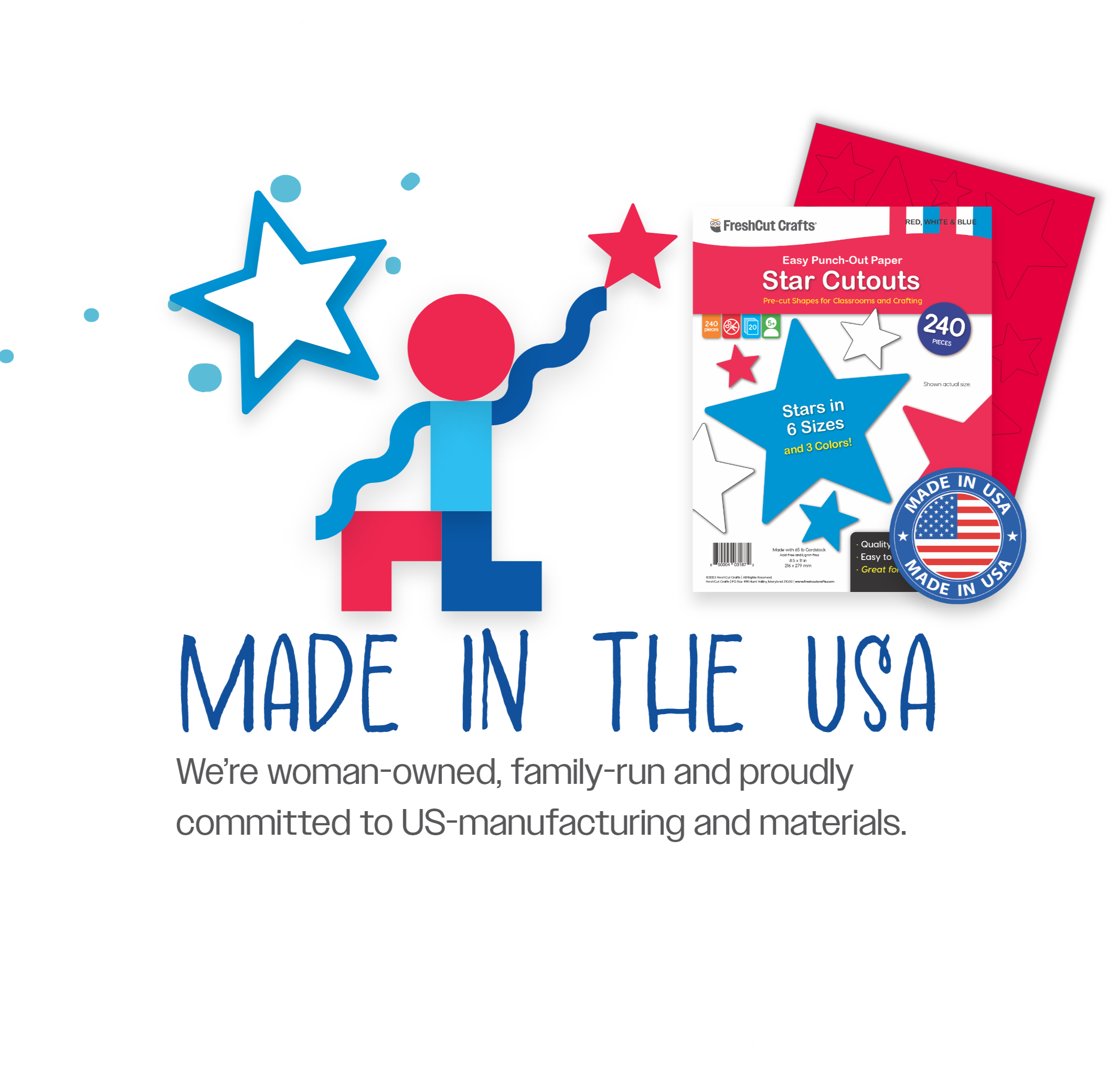 Made in the USA. We're women-owned, family-run and proudly committed to US-manufacturing and materials.