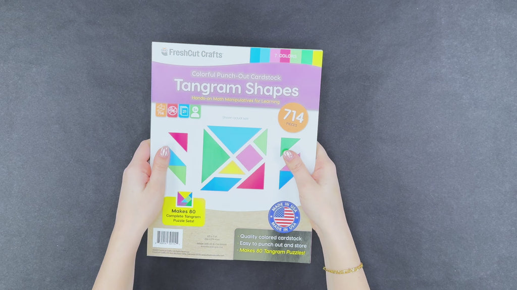 Boost creativity with FreshCut's tangram shapes—714 pieces of cutouts for fun math manipulative crafts and learning shapes.