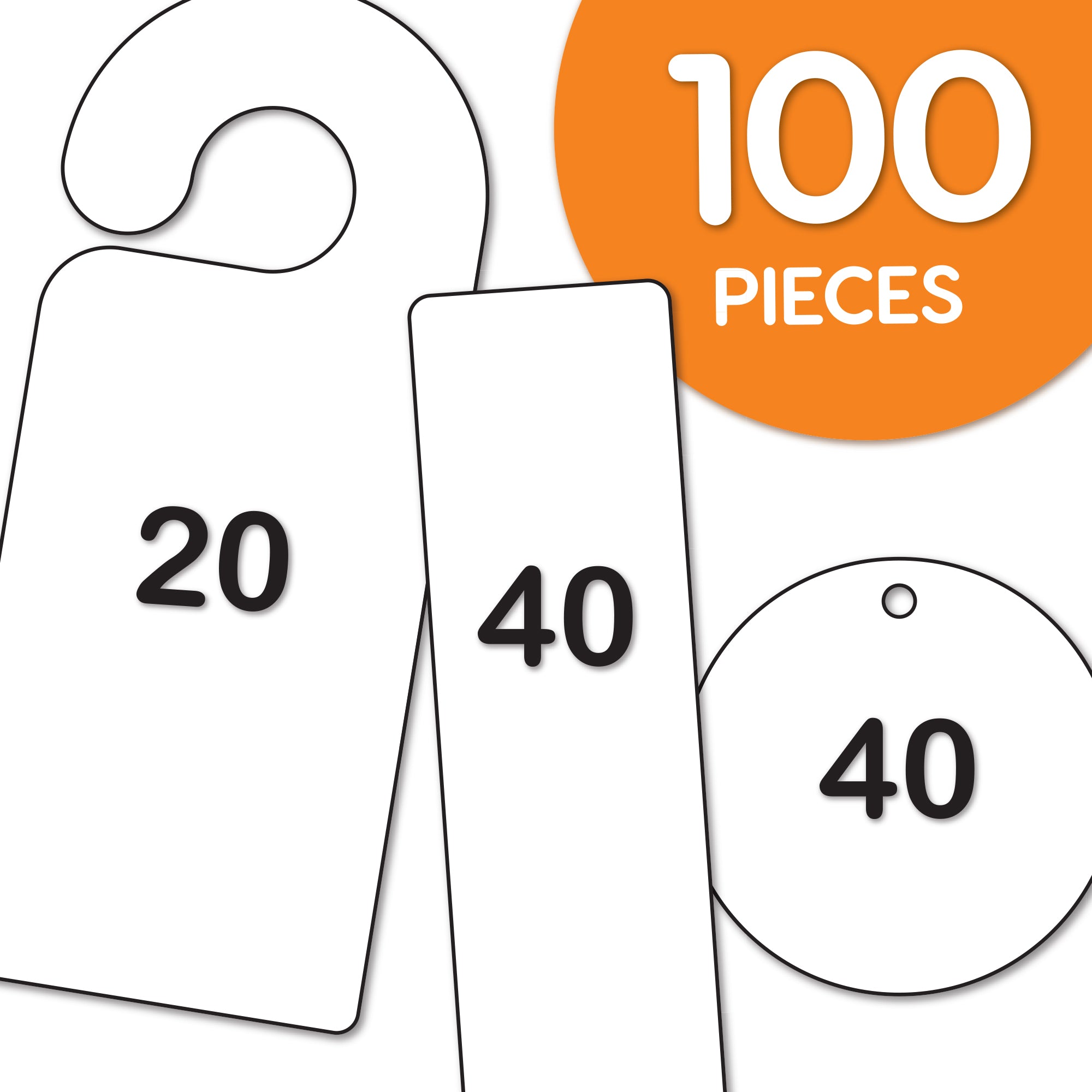 FreshCut Crafts | DIY Craft Cutouts 100 Pcs Blank Bookmarks, Door Hangers, Gift Tags, Happy Colors, US Made Card Stock Punch Out Paper Craft Cutouts