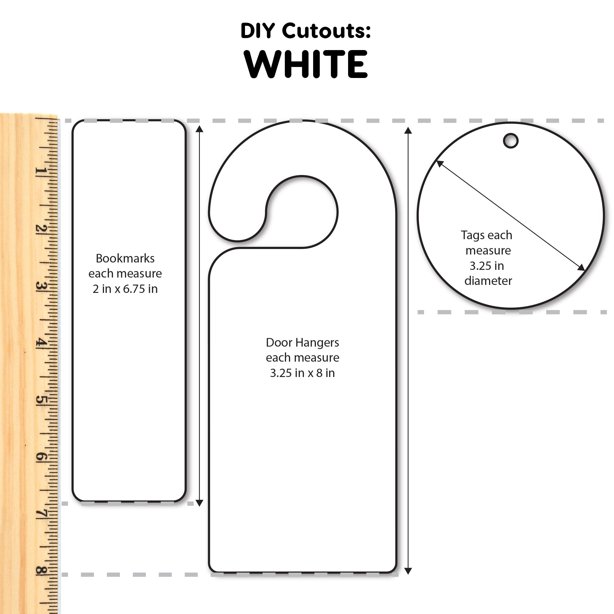 DIY Craft Cutouts 100 PCS Blank Bookmarks, Door Hangers, Gift Tags - B –  FreshCut Crafts